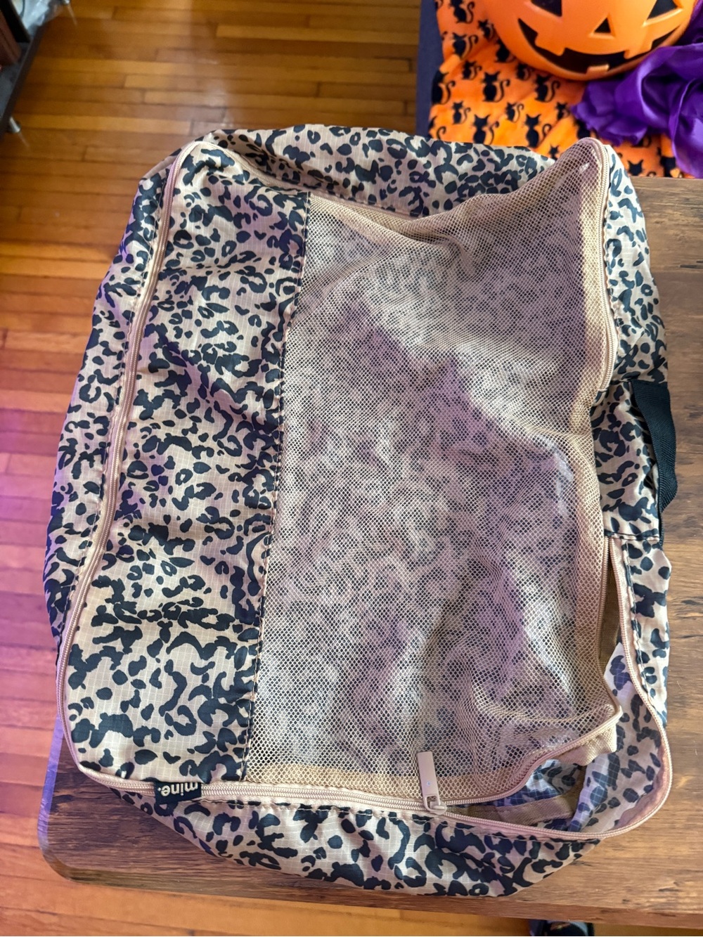 MINE cheetah storage decorative mesh Bag